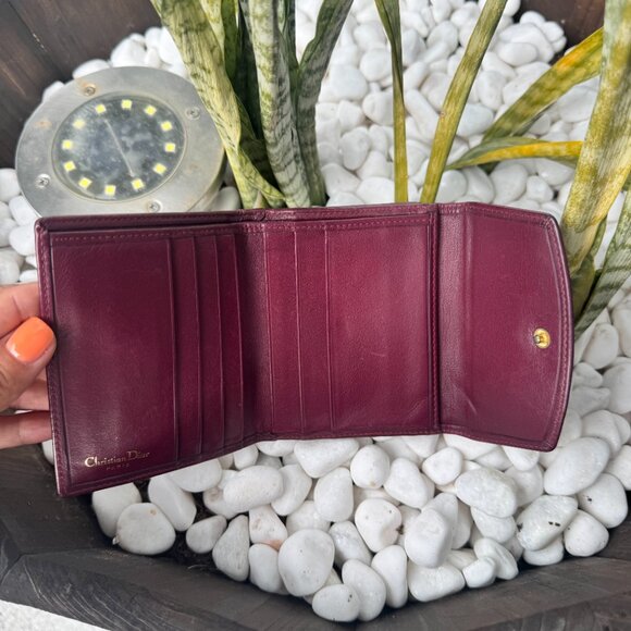 Vintage Christian Dior Bordeaux Red Leather Wallet - Picture 10 of 11